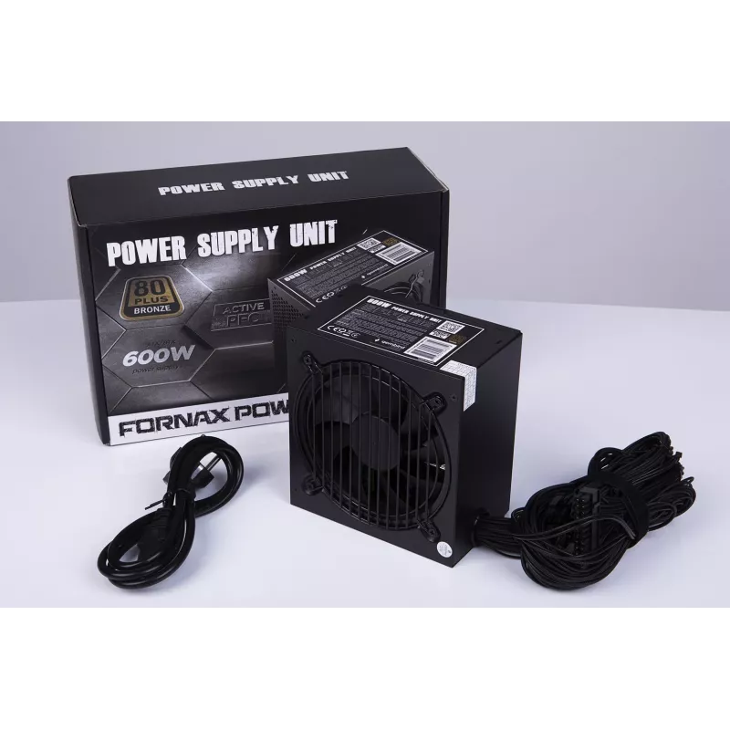 Netzteil ATX 80+Bronze 600W aktiv PFC, 12cm Lüfter