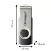 Intenso USB-Stick Office Line, 64 GB, USB-A, 3.2 Gen 1x1, Schwarz-Silber, 64 GB, USB Typ-A, 3.2 Gen 1 (3.1 Gen 1), Drehring, Schwarz, Silber