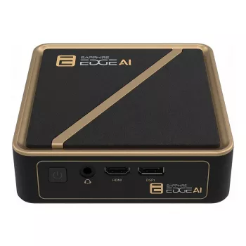 Barebone-Desktop Sapphire EDGE AI 350 mit DDR5-Arbeitsspeicher-Unterstützung und HDMI-Ausgang