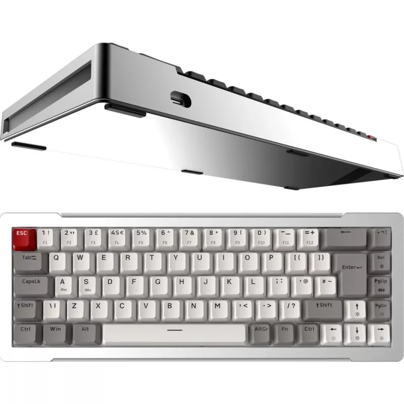 Raijintek MGA-68 Gaming-Tastatur, Hejin Magnetic Yellow Switches, DE Layout, Silber