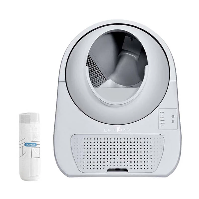 Selbstreinigende Katzentoilette Catlink Scooper Young, grau – 13 l, 600 × 580 mm, 12-V-Adapter