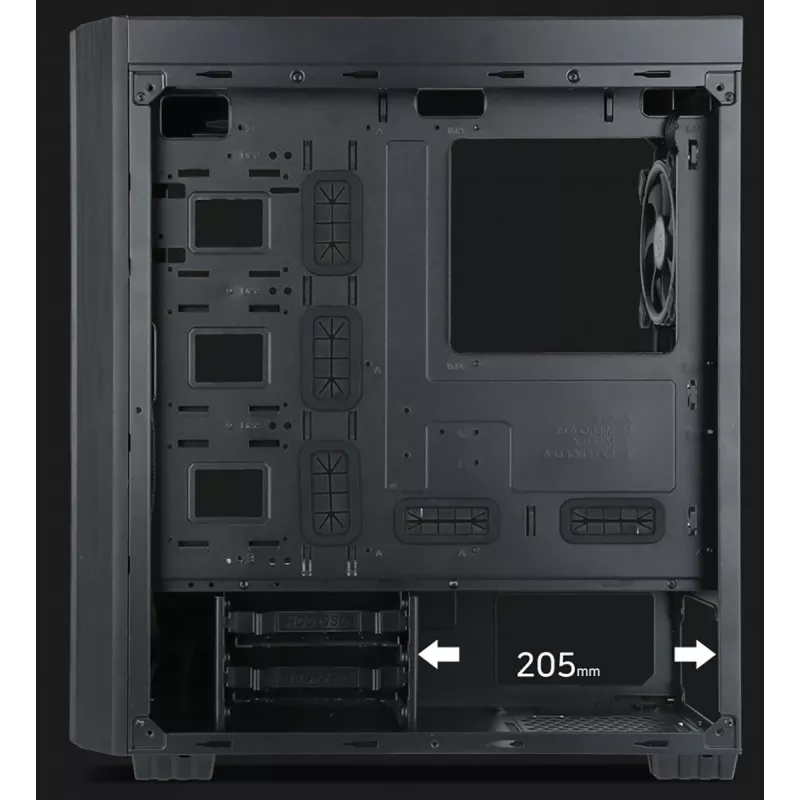 Gembird Fornax K500 ATX Computergehäuse, Midi-Tower, Schwarz