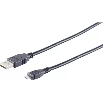 USB-Kabel S/CONN 14-11015 0,5 m USB-A auf Micro-USB-B Schwarz