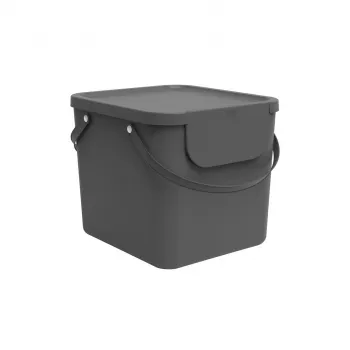 Rotho Albula rechteckiger Kunststoffabfalleimer 40 L, anthrazit, Technopolymer, 400×358×340 mm
