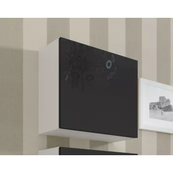 Cama Square Schrank VIGO 50/50/30 weiß/schwarz glänzend