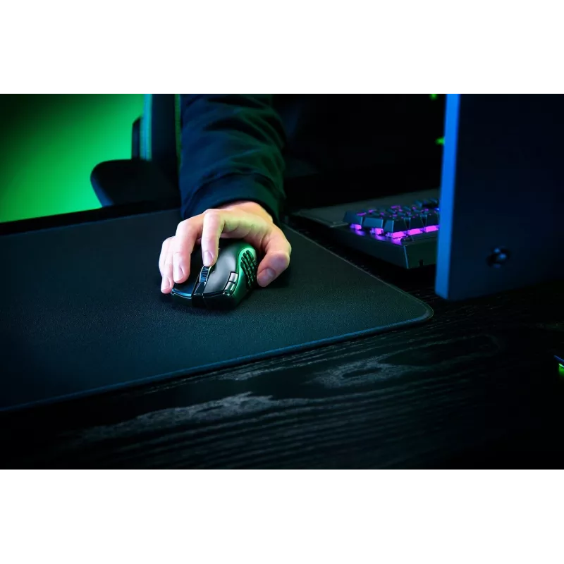 Gaming-Maus Razer Naga V2 HyperSpeed RF Wireless + Bluetooth, rechtshändig, 30000 DPI, optisch, schwarz