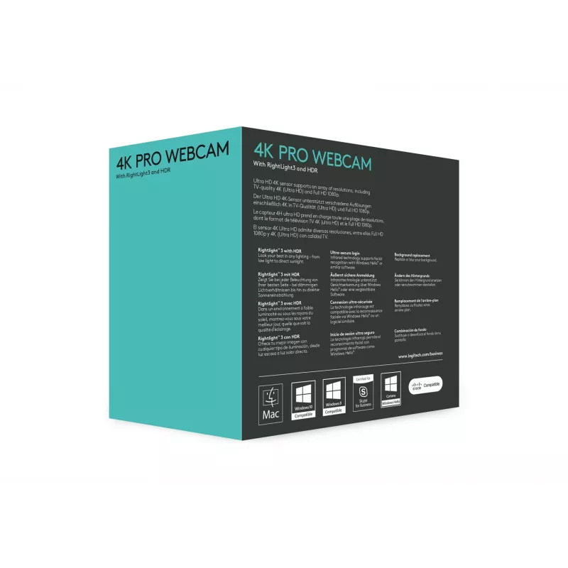 Webcam Logitech BRIO ULTRA HD PRO 13 MP 4096x2160 USB 3.2