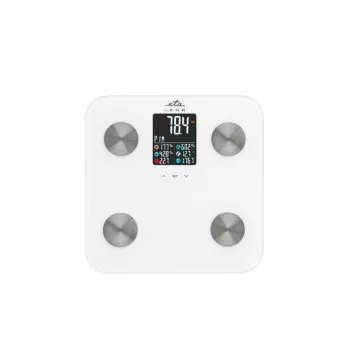 ETA Personenwaage | ETA378190000 Lena | Maximale Belastbarkeit 180 kg | Genauigkeit 100 g | Body-Mass-Index (BMI) Messung | Weiß