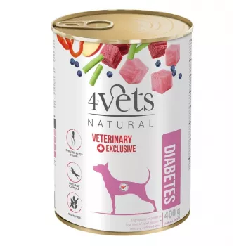 4VETS Natural Diabetes Nassfutter für Hunde, 400 g