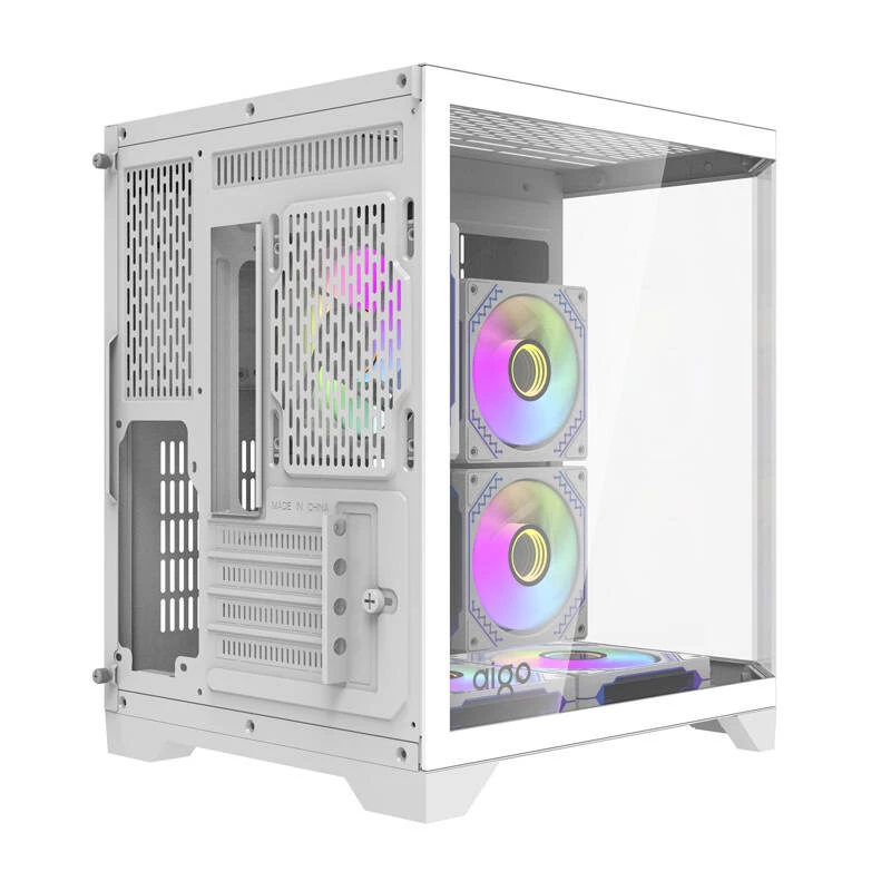 Darflash FT350 Computergehäuse + 5 aRGB-Lüfter (weiß)
