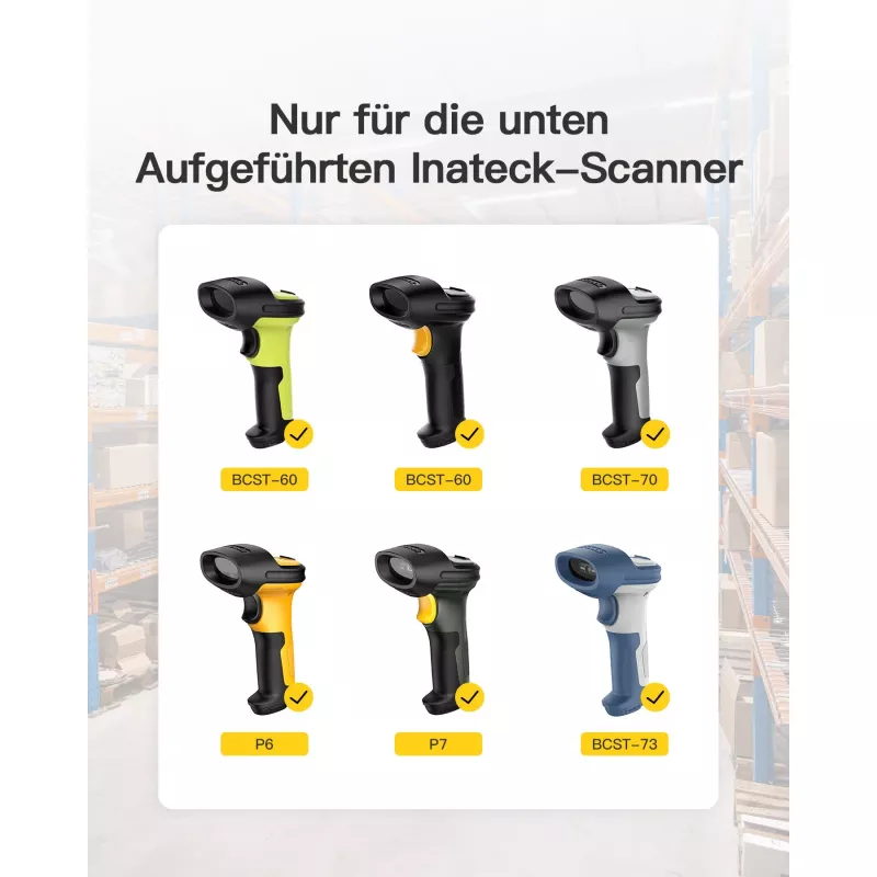 Barcode-Scanner Inateck BS04001 2-in-1 kabellos wiederaufladbar per USB