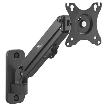 Wandmonitorhalterung MACLEAN MC-458, Gasdruckfeder höhenverstellbar, Einzelbildschirm, VESA 75x75–100x100, bis 7 kg, Neigung -45°–90°, max. Ausladung 35,5 cm
