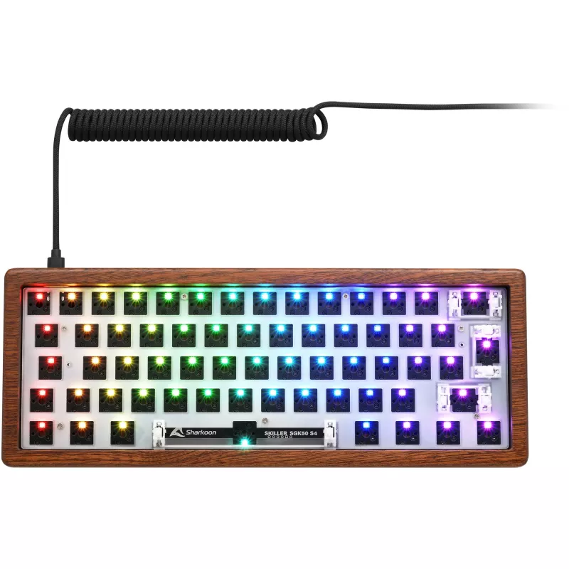 Sharkoon Gaming-Tastatur Skiller SGK50S4 Gen2 Wood Barebone