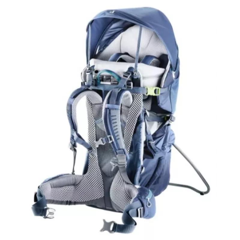 Baby-Trage-Rucksack Deuter Kid Comfort Pro, blau, Polyamid, max. 22 kg, Sonnenschutz, Seitentasche