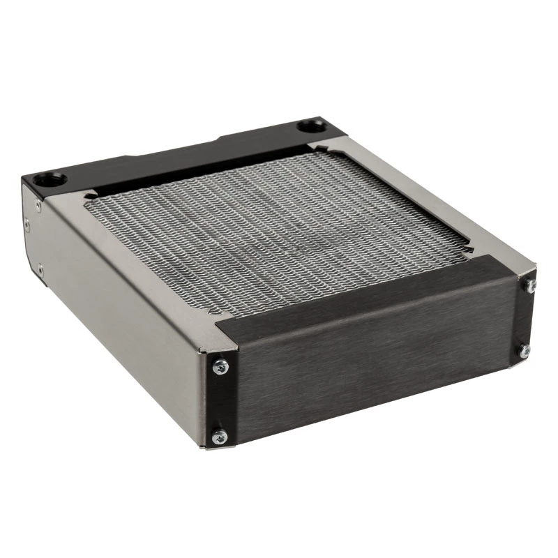 Radiatorblock Aqua-Computer 33701 — Aluminium/Kupfer/Edelstahl, 160×140×40 mm, Silber