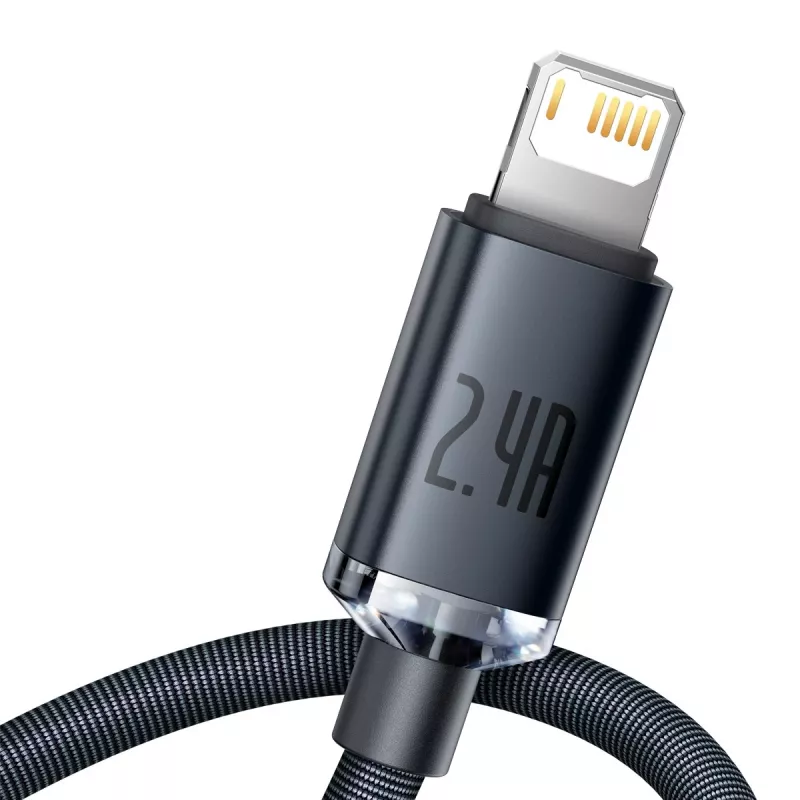 Baseus Crystal Shine Kabel USB auf Lightning, 2,4 A, 1,2 m (schwarz)