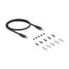 USB-Hub DELOCK 3-Port 5 Gbit/s mit RJ45 Gigabit PoE++ und USB Type-C-Host, Metallgehäuse, 1,5 kV Isolation, schwarz