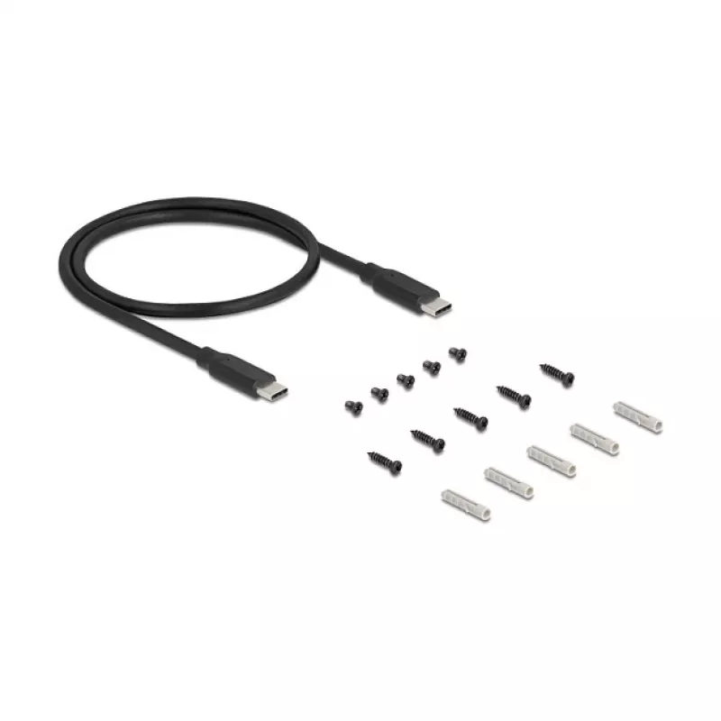 USB-Hub DELOCK 3-Port 5 Gbit/s mit RJ45 Gigabit PoE++ und USB Type-C-Host, Metallgehäuse, 1,5 kV Isolation, schwarz