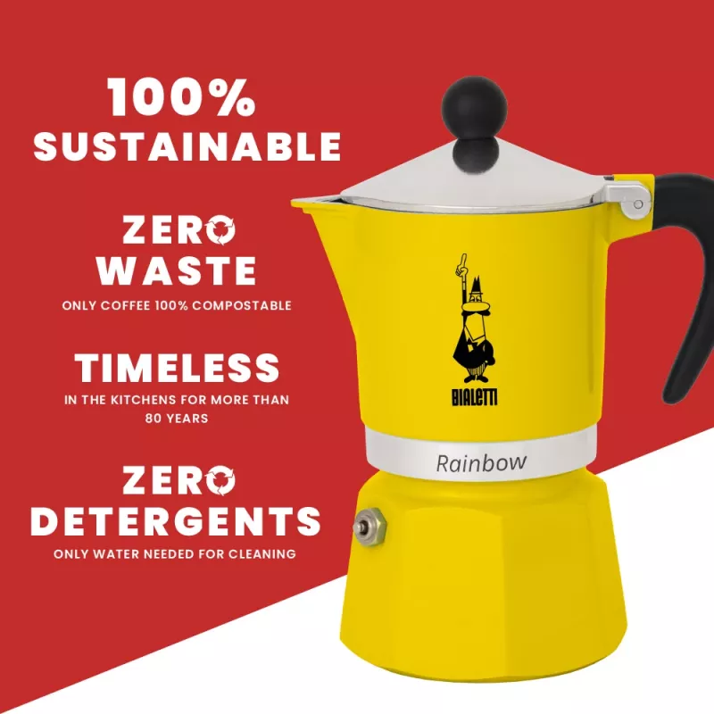 Moka pot Bialetti Rainbow Schwarz Gelb