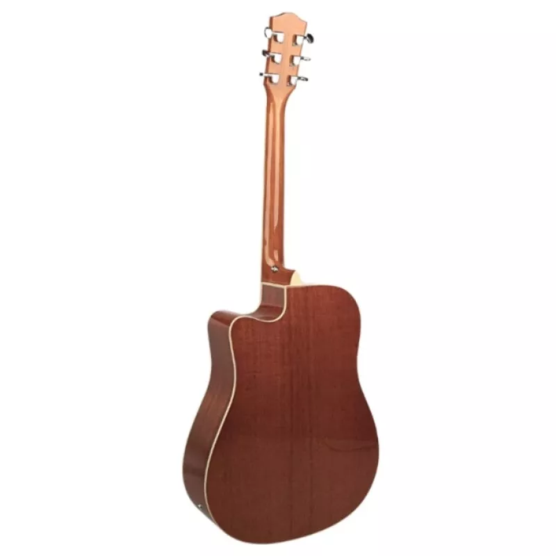 Elektroakustische Gitarre V-tone VEAG1 CE 4/4 Holz — Full-Size-Dreadnought, Cutaway, Fichtendecke, Mahagoni-Boden & -Zargen, eingebauter Vorverstärker