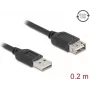 USB-A-auf-USB-A-Kabel DELOCK 81510 — USB 2.0, 0,2 m, schwarz