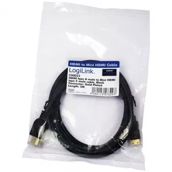 HDMI-Kabel LogiLink CH0023 2m HDMI Typ A auf Typ C Schwarz