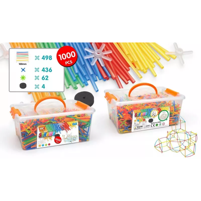 Bausteine Ascato Askato Little Straws 1000 Stk. — Konstruktionsspielzeug-Set, 1000 Teile