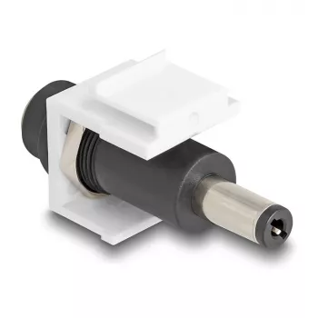 DeLOCK Keystone-Modul DC 5,5 x 2,1 mm Buchse auf Stecker weiß