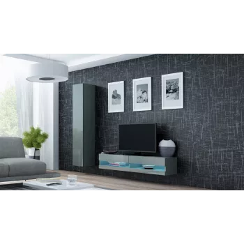 Cama TV-Ständer VIGO neu 30/140/40 grau/grau glänzend