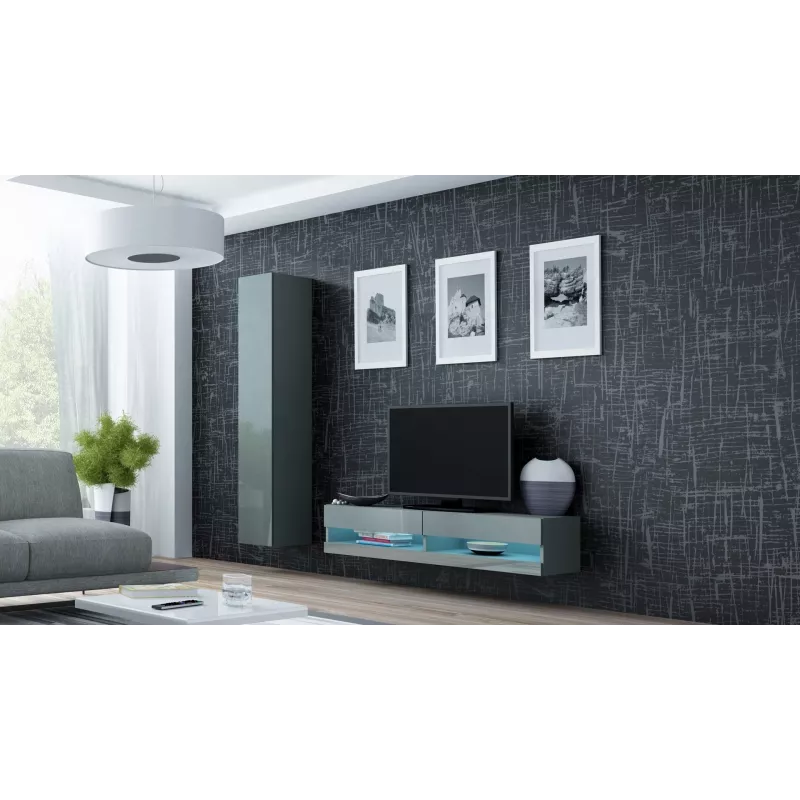 Cama TV-Ständer VIGO neu 30/140/40 grau/grau glänzend