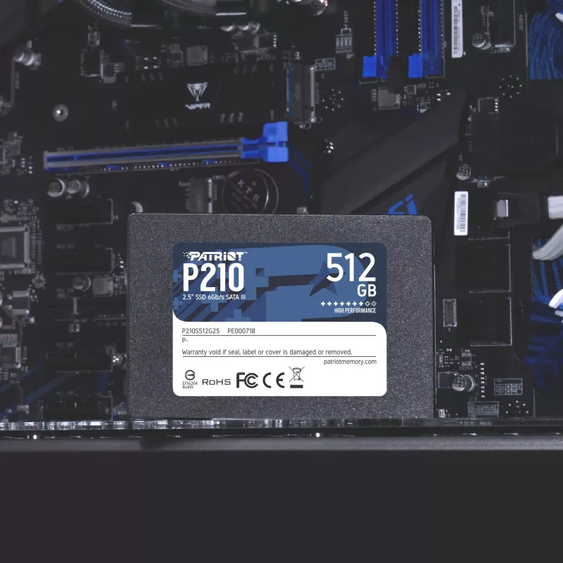 2,5-Zoll SATA III SSD PATRIOT P210 512 GB – 500 MB/s Lesen, 400 MB/s Schreiben
