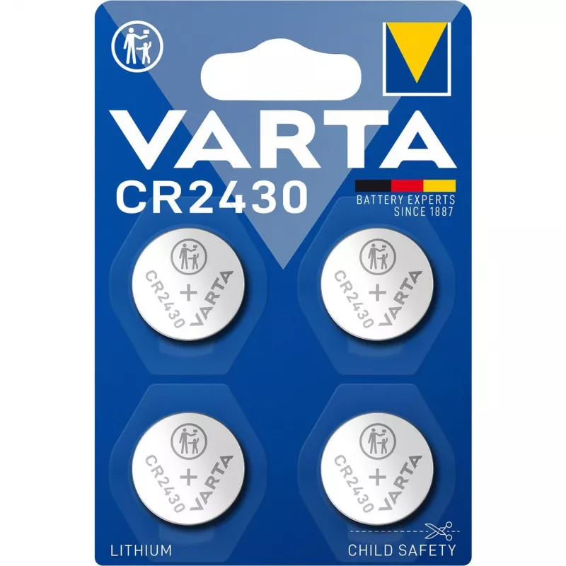 Knopfzellenbatterie Varta CR2430 3V 290mAh Lithium-Knopfzelle