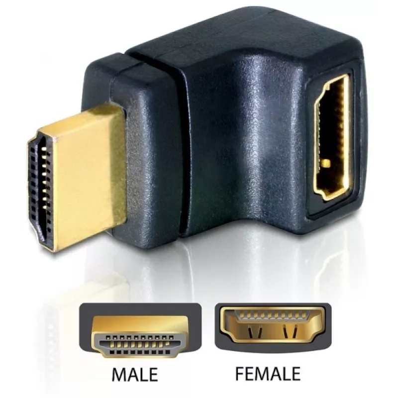 HDMI-Adapter DeLOCK 65072 HDMI-Stecker auf HDMI-Buchse, 90° nach oben