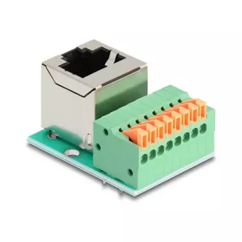 DeLOCK 90653 Kabeladapter RJ45 8-Pin Klemmleiste Grün Silber
