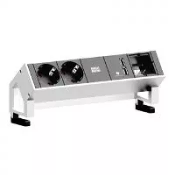 Steckdosenleiste Bachmann DESK 2 0,2 m 2 AC-Steckdosen Schwarz Weiß