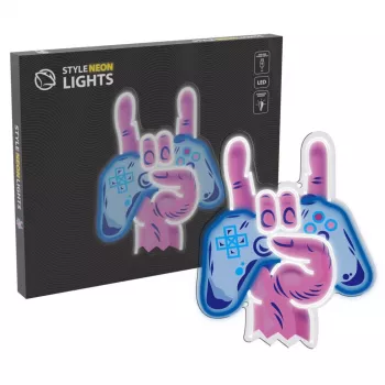 Neon Lights MANTA SNL109MT Hand mit Gamepad Neonschild, dekorative LED-Beleuchtung für Gaming-Setup