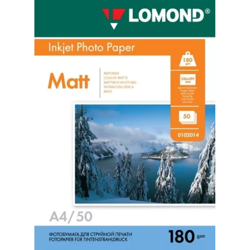 Lomond Foto-Tintenstrahlpapier matt 180 g/m² A4, 50 Blatt