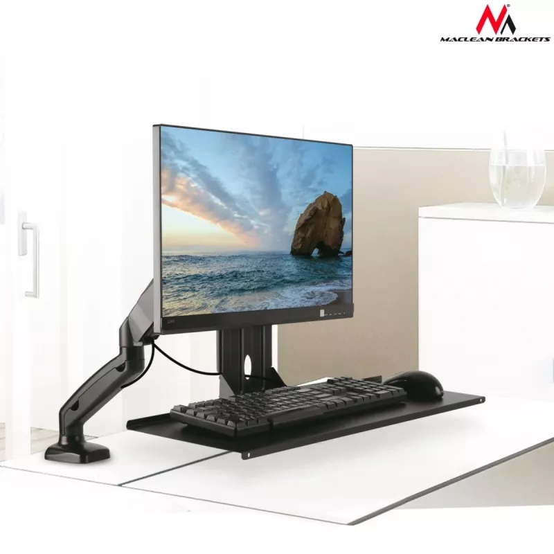 Maclean Tastaturhalterung, Monitorhalterung-Add-on, VESA 75x75, 100x100, MC-756