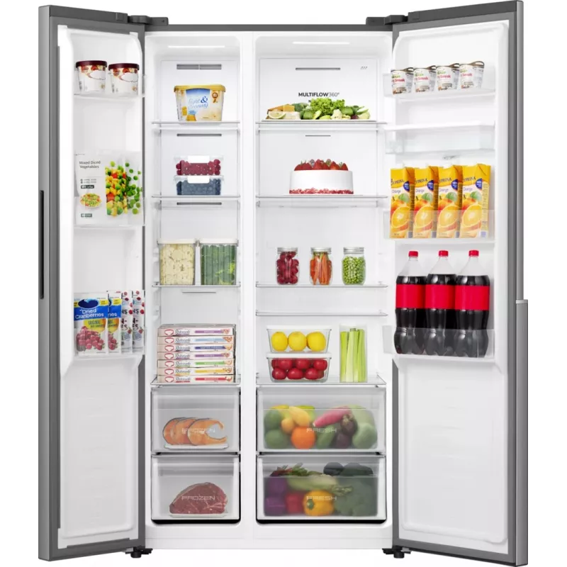 Gorenje HZF55082 NRS917E41XWD G400, Freistehend, Amerikanische Tür, Grau, 2 Tür(en), Touch, LED
