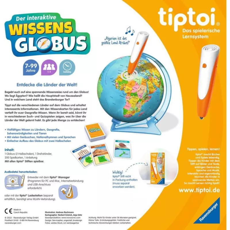 Lernspielzeug Ravensburger tiptoi Interaktiver Wissens-Globus