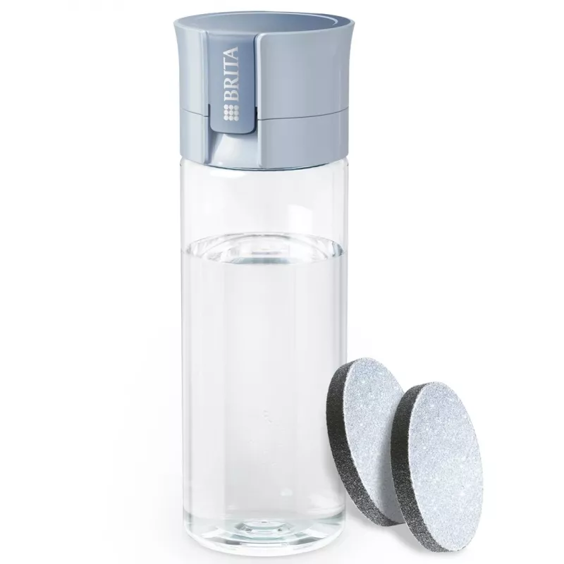 Filterflasche BRITA Vital Pastelblau 600 ml mit 2 MicroDisc-Filtern, BPA-frei, spülmaschinenfest