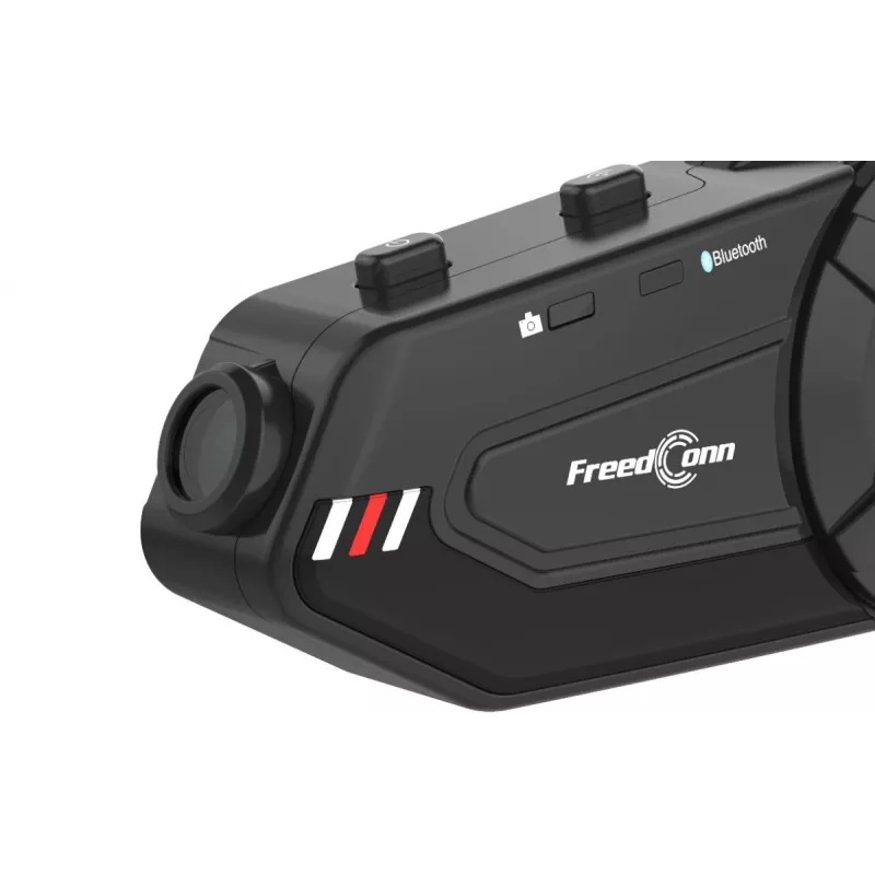 Headset FreedConn R1 PLUS E Motorrad-Bluetooth-Gegensprechanlage, Bluetooth 5.0+EDR, Reichweite 1000 m, IP65, UKW, 1080p-Video, 30 h Sprechzeit