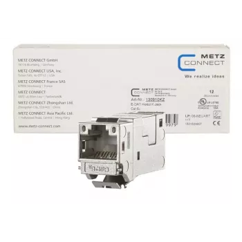 RJ45-Buchse METZ CONNECT 130910KZ Silber Buchse 12 Stück