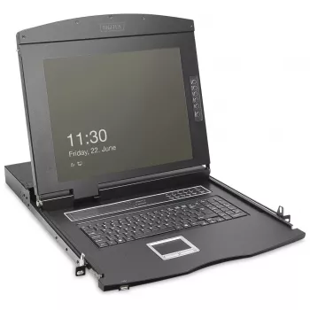KVM-Konsole Digitus 19 Zoll HD LCD 16-Port VGA deutsche Tastatur
