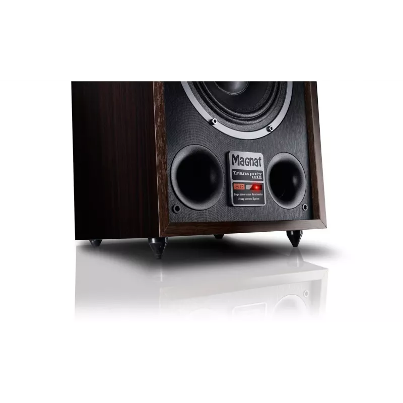 Standlautsprecher Magnat TRANSPULS 800A 2-Wege kabelgebunden & kabellos 2×60 W, Bluetooth 5.0, HDMI, Schwarz/Braun
