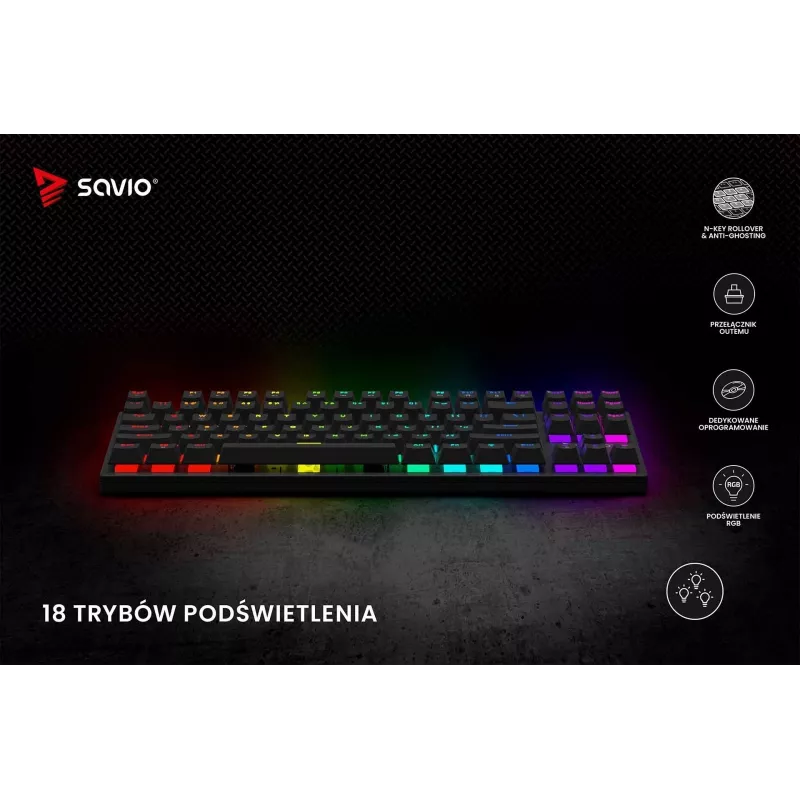 Savio Mechanische Tastatur RGB Tempest X2 Outemu Brown