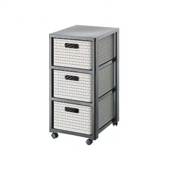 Aufbewahrungseinheit Rotho Country 3 Schubladen Cappuccino/Anthrazit, Technopolymer, 712×325×375 mm