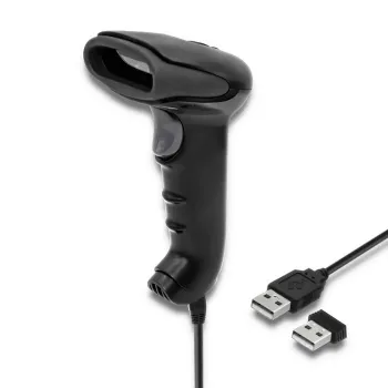Hand-Barcodeleser QOLTEC 50868 — 1D/2D-Laserscanner, USB kabelgebunden & kabellos, Arbeitsabstand 600 mm, schwarz