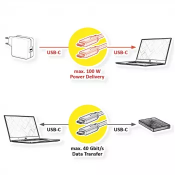 USB-Kabel VALUE 11.99.9085 USB4 Gen 3x2 0,5 m USB C Schwarz