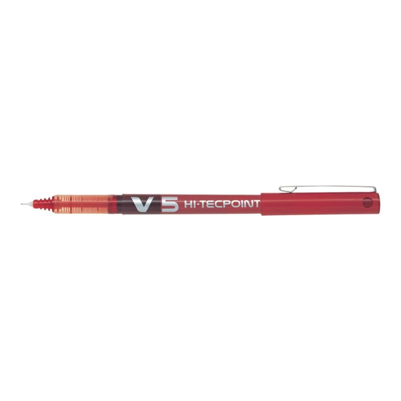 Pilot V5 HiTec Rot 0,5 mm rote Tintenroller 12 Stück